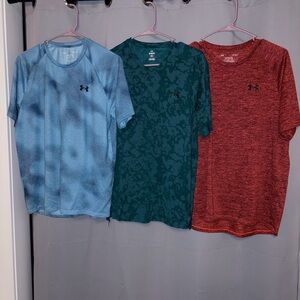 Under Armour Men's Short Sleeve Performance Tees - Light Blue, Teal, Red
